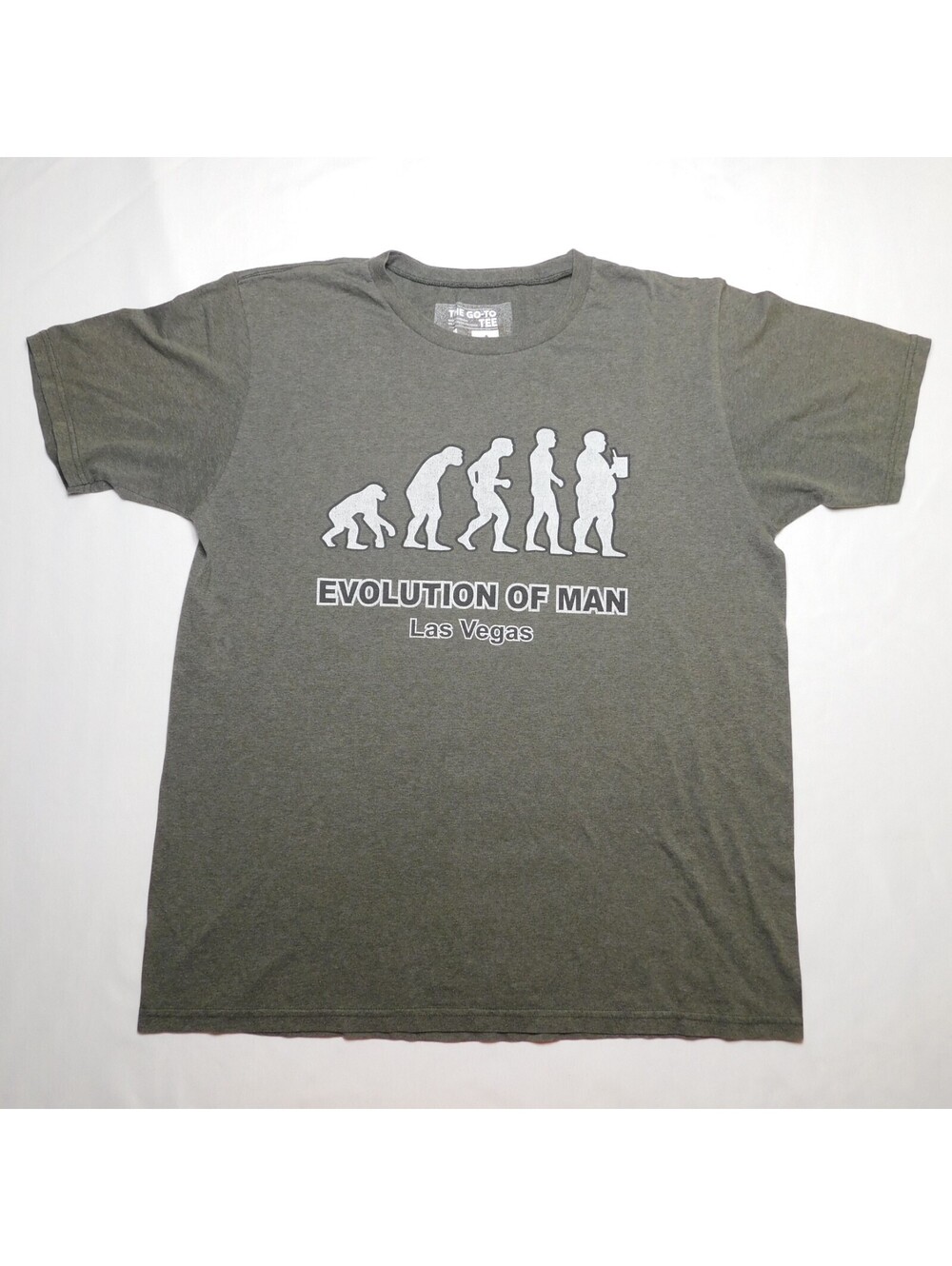 Adidas The Go-To Tee Shirt Mens Large Gray Evolution of Man Las Vegas Graphic